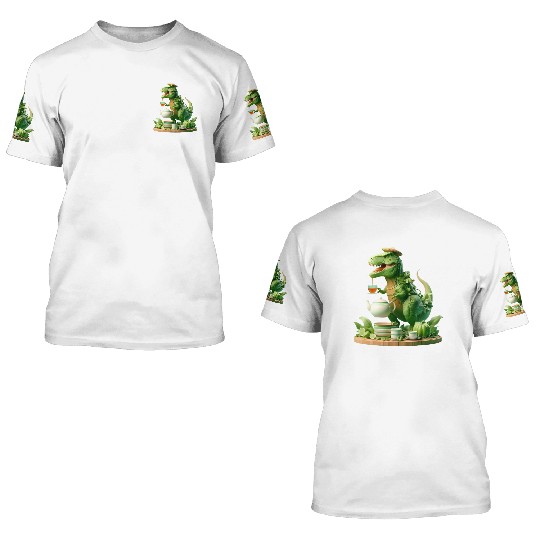 3D T Shirts Tea Rex - Thé mignon et amusant Sticker