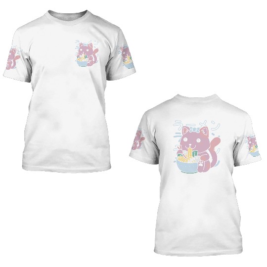 Kawaii Fish Ramen 3D T Shirts
