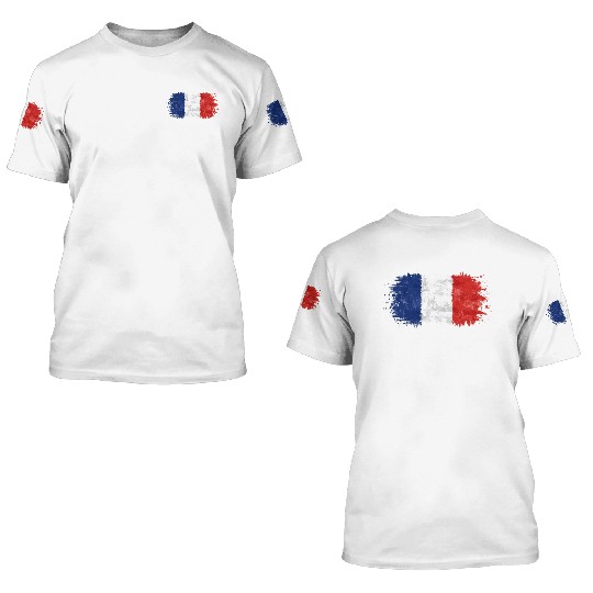 French Flag (Colors of Liberty) 3D T Shirts