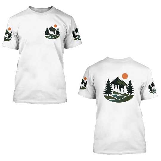 Scenic Nature View – Peaceful Landscape design 3D T Shirts