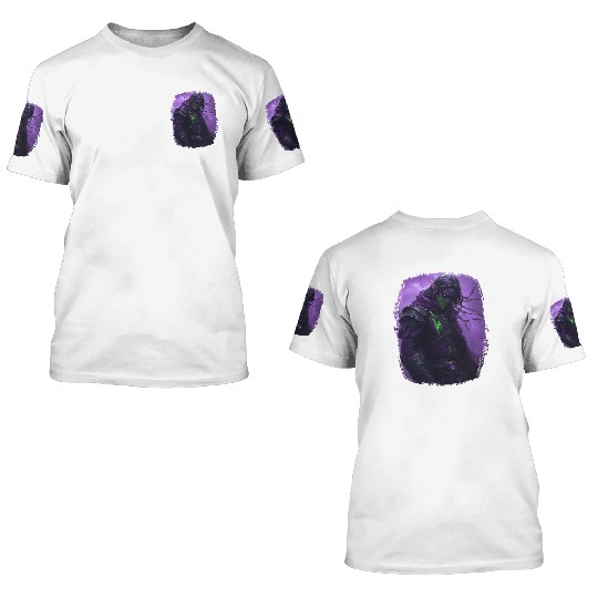Dark Elf with Poison Magic and Purple Shadow Power 3D T Shirts