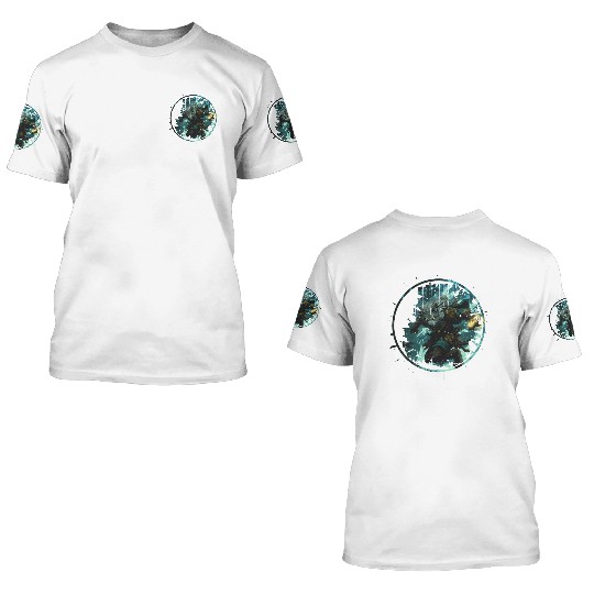 Mystical Werewolf With Magic In The Dark Forest 3D T Shirts