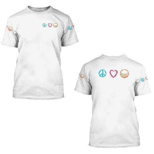Peace Love Golf 3D T Shirts