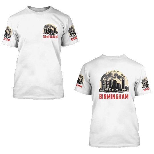 Birmingham City Albm Skyline Full Moon 3D T Shirts