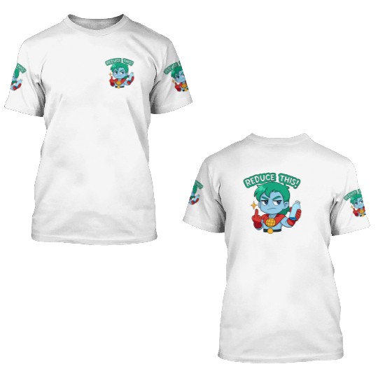 Chibi Style Captain Planet Reduce This!Design 3D T Shirts