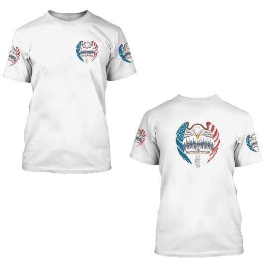 USA Cross Soldiers Eagle 3D T Shirts
