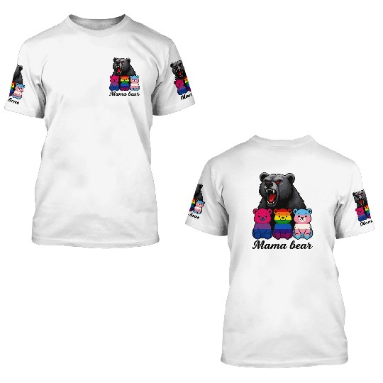 Mama Bear Pride Cubs 3D T Shirts