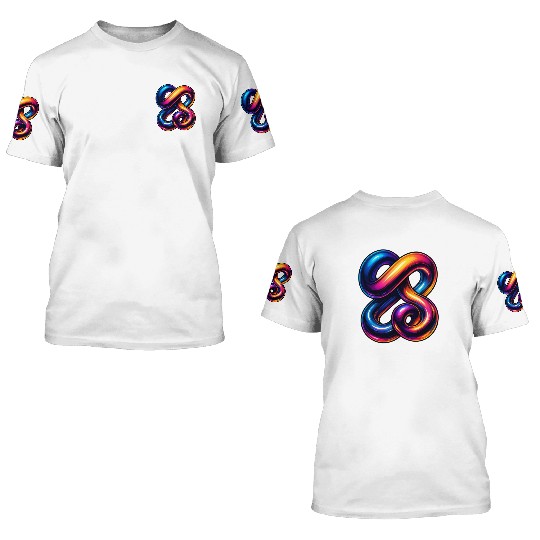 Neon Chrome Fusion – 3D Gradient Tangle Streetwear 3D T Shirts