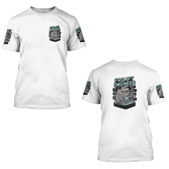 Prompt Engineer AI Robot Programmer Tech Nerd 3D T Shirts