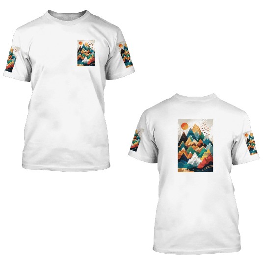 Geometric Summit 3D T Shirts