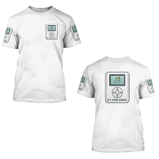 My 1000 Songs MP3 Player Retro 2000s Y2K 3D T Shirts