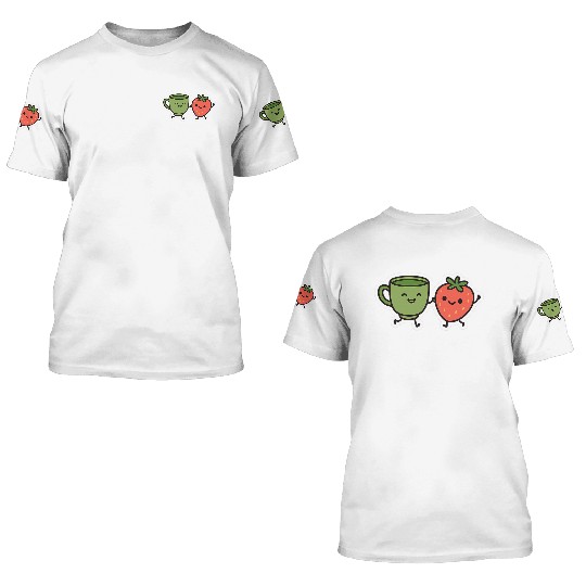 Matcha & Berry Besties 3D T Shirts