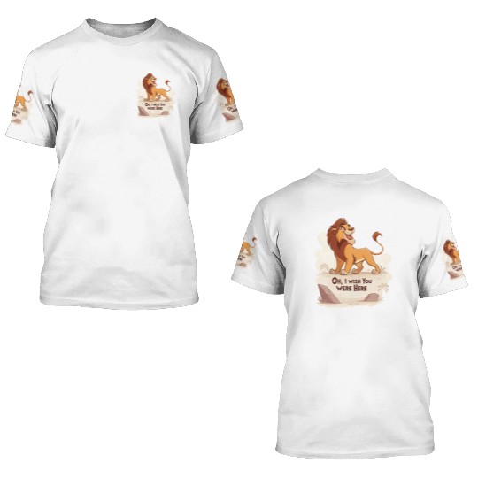 Lonely Lion Longing 3D T Shirts