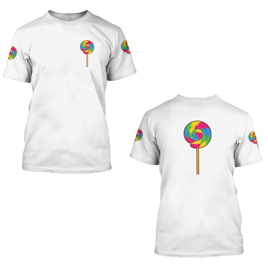 Lollipop Rainbow Sucker Candy Halloween Costume 3D T Shirts