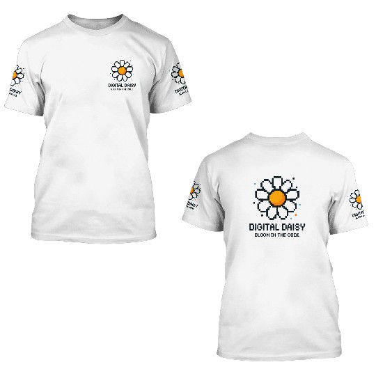 Digital Daisy Pixel Art 3D T Shirts
