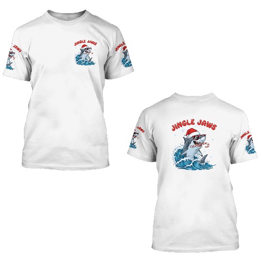 Jingle Jaws – Christmas Holiday with Bite Design 3D T Shirts