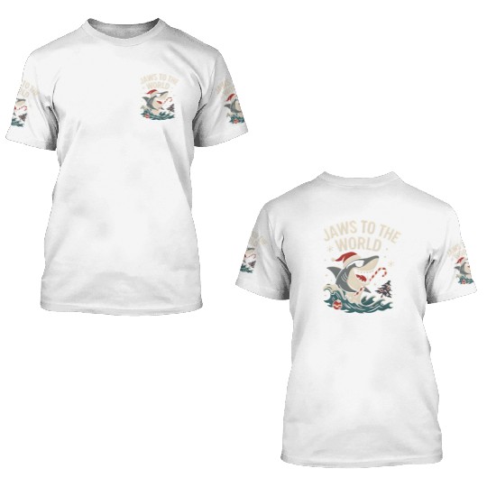 Jaws to the World – Christmas Shark Attack 3D T Shirts