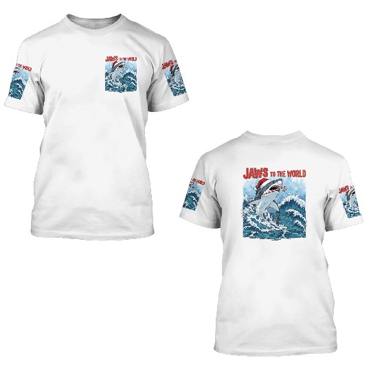 Jaws to the World – Christmastime Shark Attack 3D T Shirts