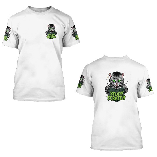 Studious Jungle Leopard Illustration 3D T Shirts