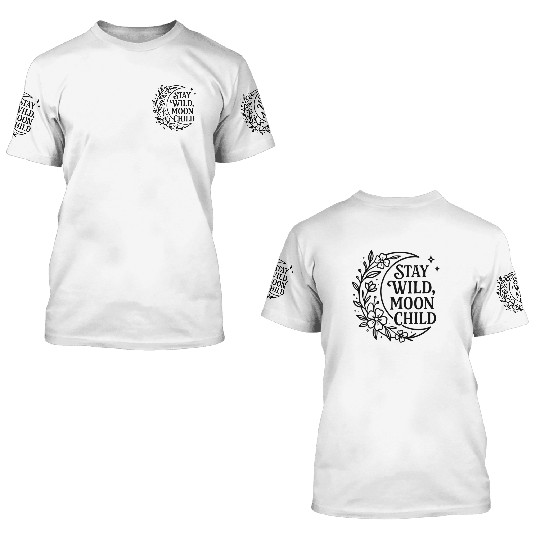 Wild Moon Child Botanical Design 3D T Shirts