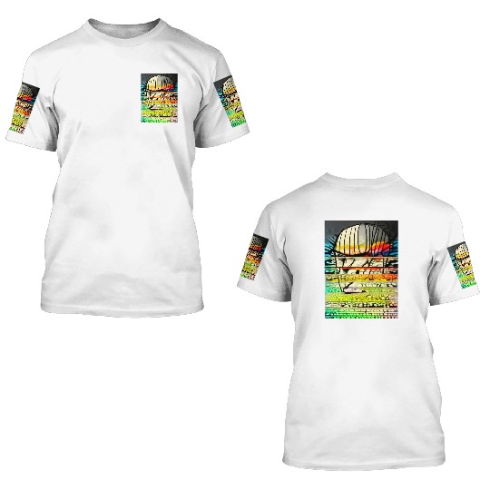 Urban Chaos Face with Neon Lines 3D T Shirts