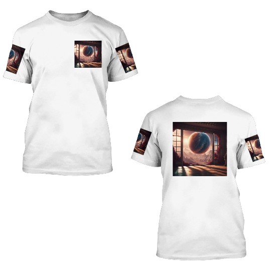 Galactic View from Alien World 3D T Shirts