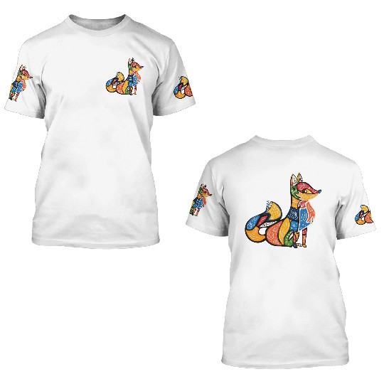 Tribal Watchful Fox 3D T Shirts