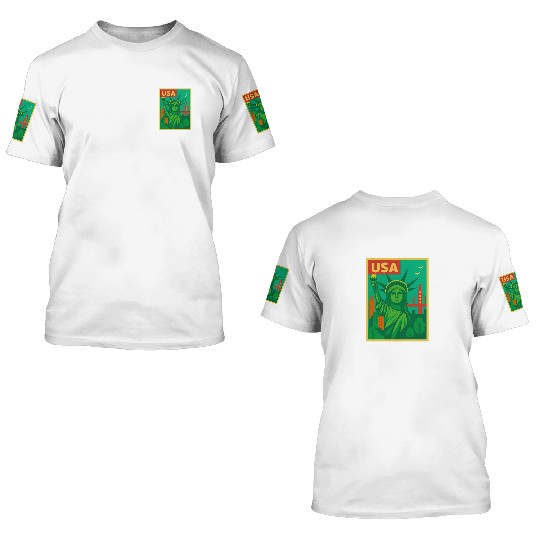 Iconic Statue of Liberty Urban Artwork  3D T Shirts