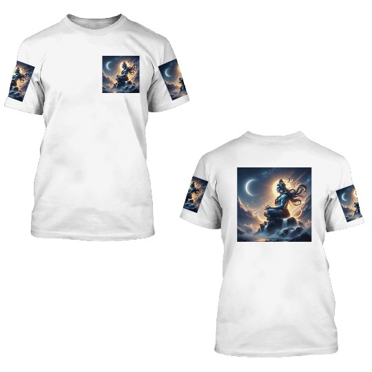 Celestial Meditation Oracle Design 3D T Shirts