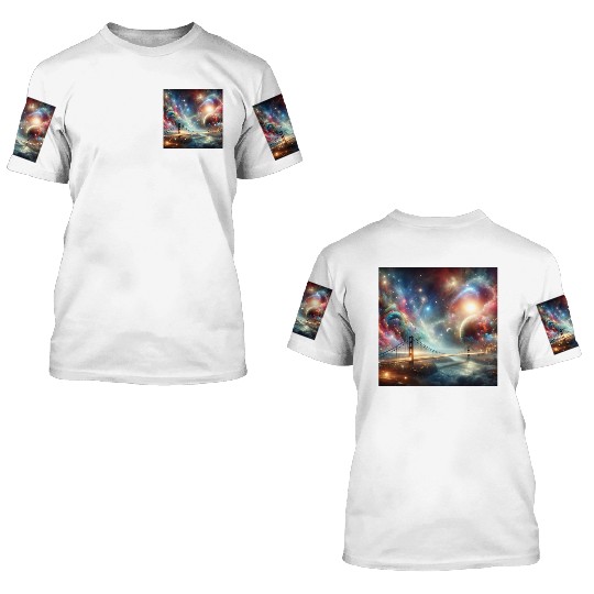 Galactic Bridge to the Universe Space Dream Planet 3D T Shirts