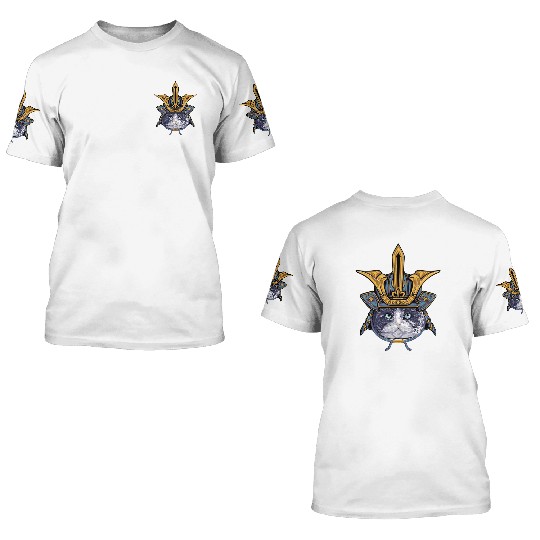 Samurai Cat Warrior 3D T Shirts
