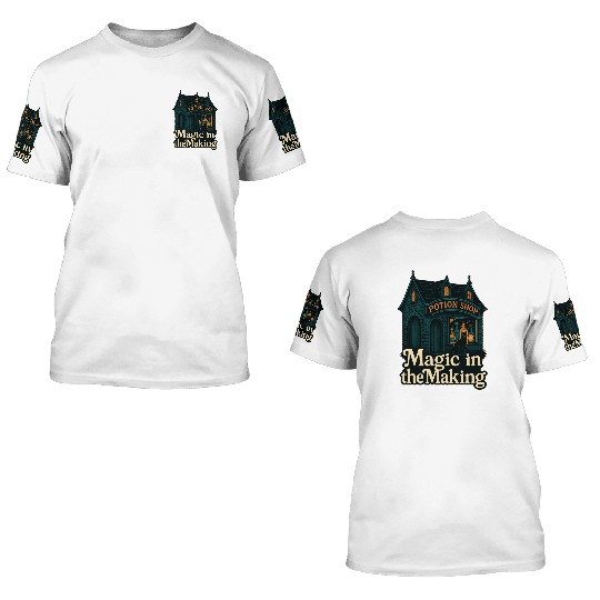 Potion Shop Witchcraft Design 3D T Shirts