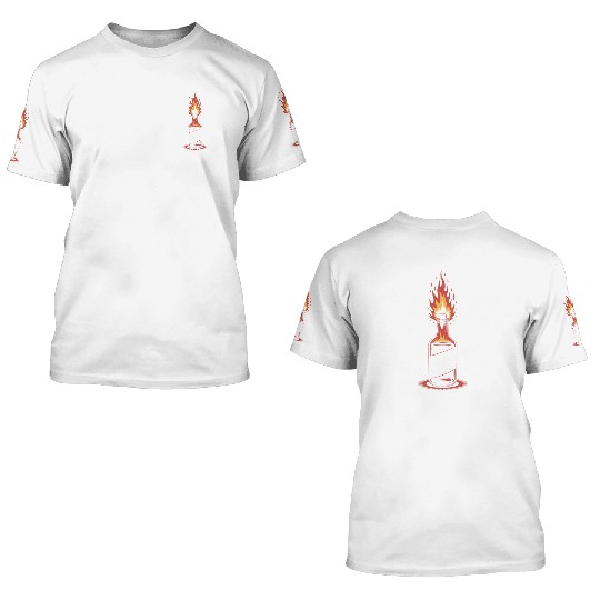Fiery ACAB Bottle Illustration 3D T Shirts
