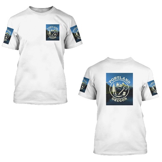 Portland, Oregon (B) 3D T Shirts