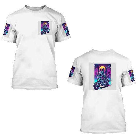 Futuristic Rhinoceros Cyber Ride 3D T Shirts