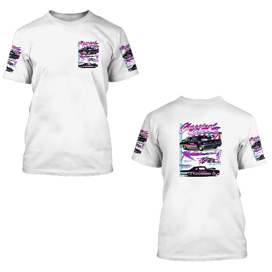 Retro Drag Race Car Illustration 3D T Shirts