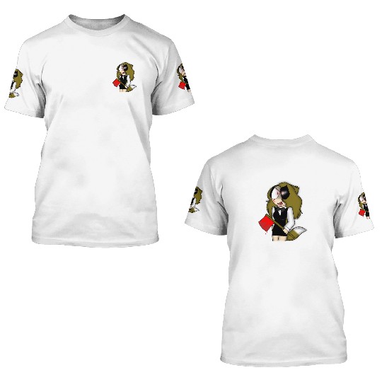 Horror-Themed Zombie Waitress Design 3D T Shirts