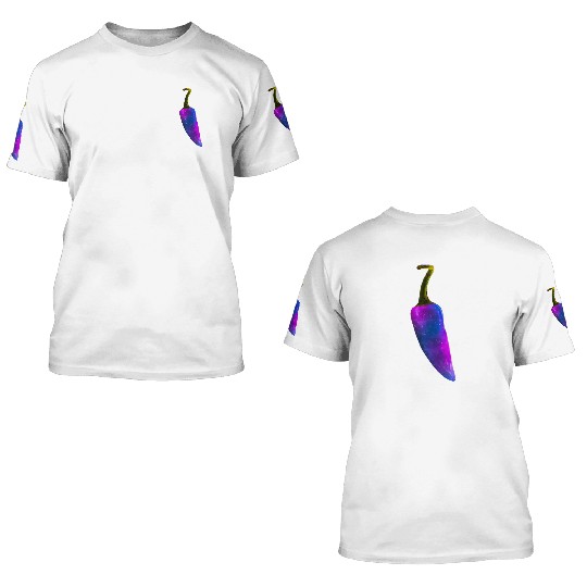 Galaxy Themed Chili Pepper Design 3D T Shirts