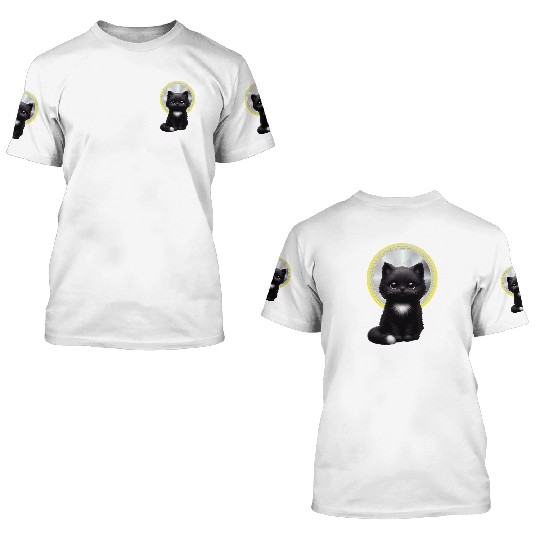 Mystic Midnight Cat  3D T Shirts
