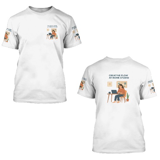 Creative Flow Home Studio Illustration 3D T Shirts