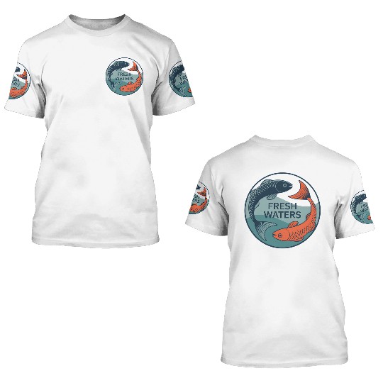 Fresh Waters Koi Fish Artwork 3D T Shirts