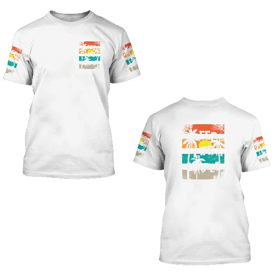 Sunset Palm Tree Inspirational Design 3D T Shirts