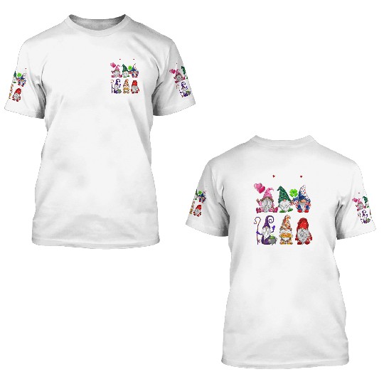 Happy Everything Gnomes Every Seasons All Year 3D T Shirts