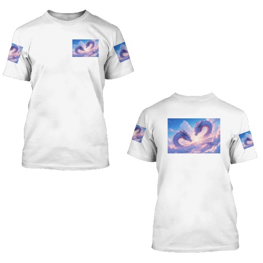 Celestial Dragon Duo 3D T Shirts