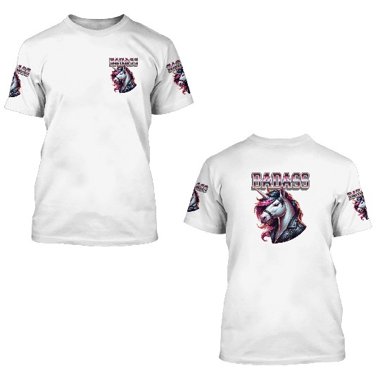 Unicorn Badass Leather Jacket Design 3D T Shirts