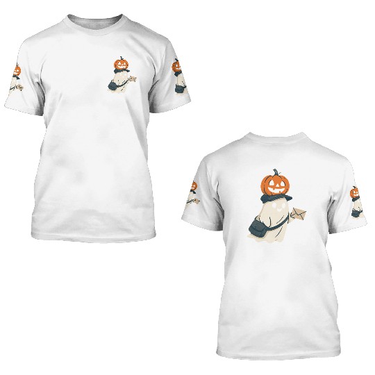 Postal Worker Pumpkin Ghost  3D T Shirts
