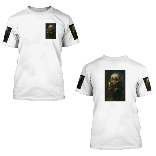 Gothic Vampire Tween Portrait 3D T Shirts