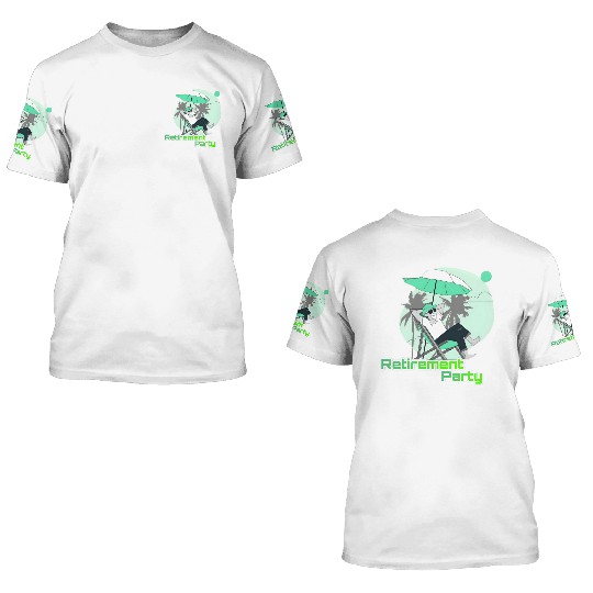 Relaxing Retirement Party Illustration 3D T Shirts