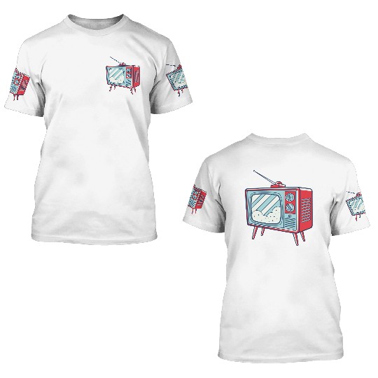 Retro TV with Classic Antenna 3D T Shirts