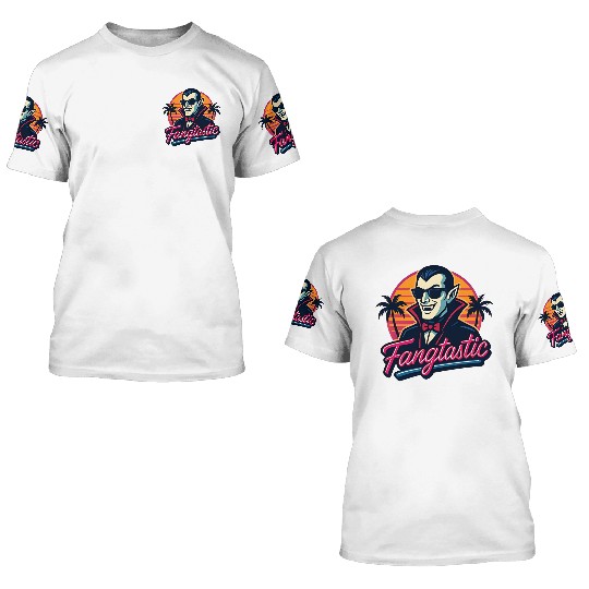 Fangtastic – Retro Vampire Neon Style 3D T Shirts